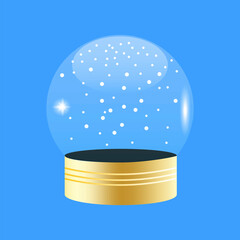 Christmas ball. Christmas background. Blue background. Holiday winter design. Vector illustration. Stock image.