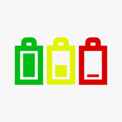 Simple set of battery icon vector design on white background. For web site or mobile app