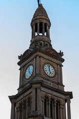 Fototapeta na wymiar Sydney town hall on a nice sunny clear blue skies