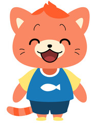 服を着たネコのキャラクターE