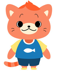 服を着たネコのキャラクターA