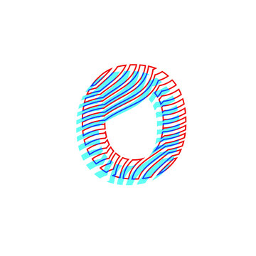letter O  textured curved lines with patterned appearance