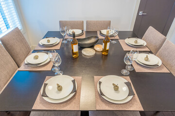 table setting in a restaurant