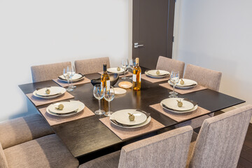 Modern dining room in luxury house.
