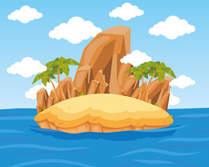 island with palms