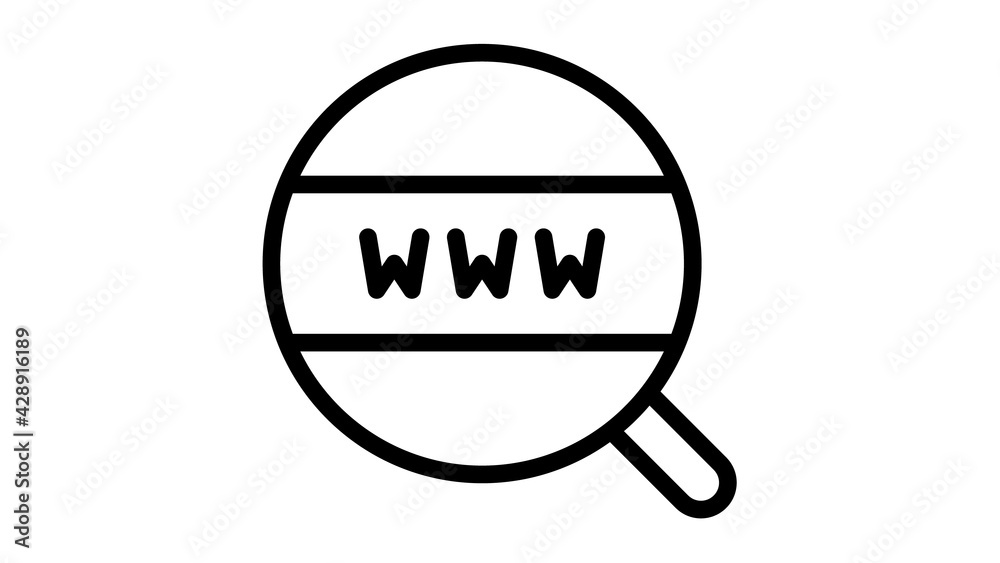 Wall mural browsing world wide web search internet single isolated icon with outline style
