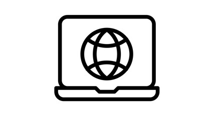 browsing laptop internet web single isolated icon with outline style