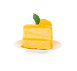orange cake isolated on whit background.