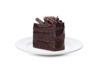 chocolate cake isolated on white background