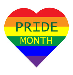 Lesbian, gay, bisexual, transgender LGBT pride flag in heart shape. Rainbow flag. Gay and lesbian love