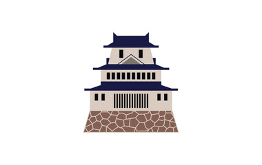 Japanese castle vector flat icon. Isolated castle building emoji illustration
