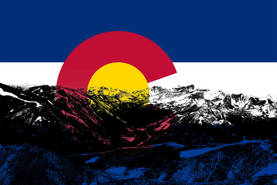 Colorado, 5280, 303, 720, 719, Colorado State Flag Design, Mountain Overlay on the Colorado State Flag