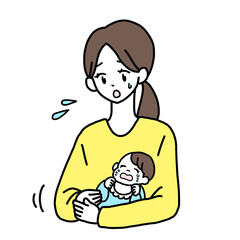 お母さんと赤ちゃんのイラスト