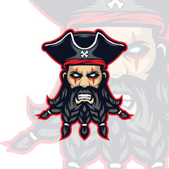 Illustration of pirate logo for club team templates