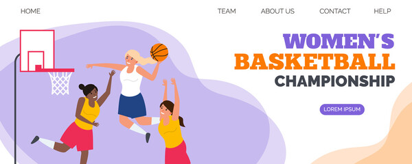 women basketball championship vector illustration