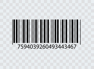 Realistic bar code icon. A modern simple flat barcode. Marketing, the concept of the Internet.