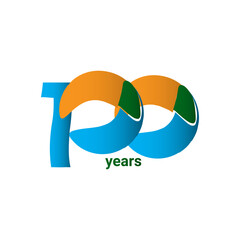 100 Years Anniversary Celebration Vector Template Design Illustration