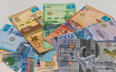 Kazakhstan national currency tenge, paper money, foreign exchange market, economy, loans in Kazakhstan, deposit