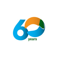 60 Years Anniversary Celebration Vector Template Design Illustration