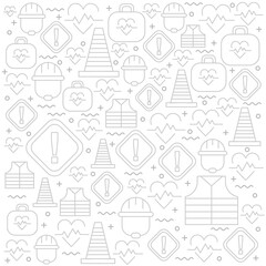 Safety work pattern design. Easy to edit vector file. Can use for your creative content. Especially about safety and health at work day campaign.