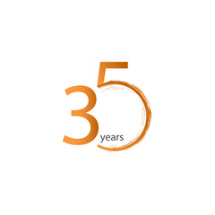 35 Years Anniversary Celebration Vector Template Design Illustration