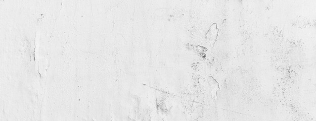 Panorama of Cement wall painted white peeling texture and background seamless - 428922334
