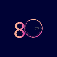 80 Years Anniversary Celebration Vector Template Design Illustration