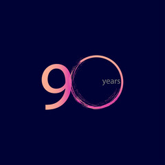 90 Years Anniversary Celebration Vector Template Design Illustration
