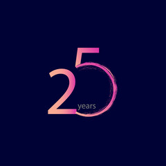 25 Years Anniversary Celebration Vector Template Design Illustration