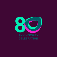 Obraz premium 80 Years Anniversary Celebration Vector Template Design Illustration