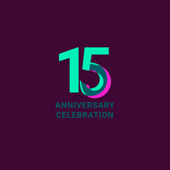 15 Years Anniversary Celebration Vector Template Design Illustration