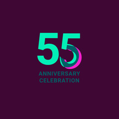 55 Years Anniversary Celebration Vector Template Design Illustration
