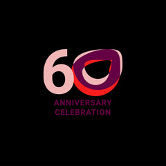 60 Years Anniversary Celebration Vector Template Design Illustration
