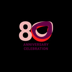 80 Years Anniversary Celebration Vector Template Design Illustration