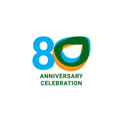 Obraz premium 80 Years Anniversary Celebration Vector Template Design Illustration
