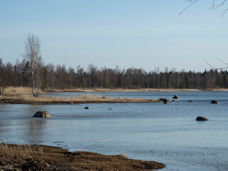 northern baltic sea coast spring blue water