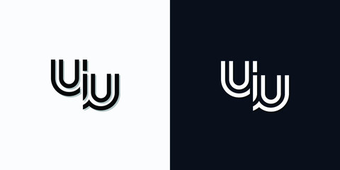Modern Abstract Initial letter UU logo. This icon incorporates two abstract typefaces in a creative way. It will be suitable for which company or brand name starts those initial.