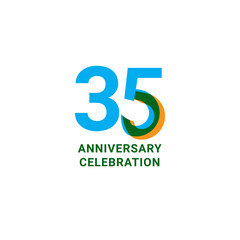 Obraz premium 35 Years Anniversary Celebration Vector Template Design Illustration