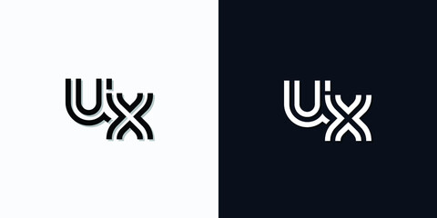 Modern Abstract Initial letter UX logo. This icon incorporates two abstract typefaces in a creative way. It will be suitable for which company or brand name starts those initial.
