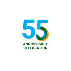 55 Years Anniversary Celebration Vector Template Design Illustration