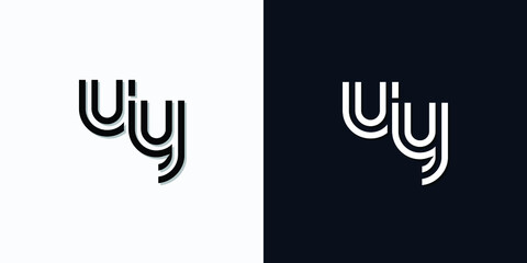 Modern Abstract Initial letter UY logo. This icon incorporates two abstract typefaces in a creative way. It will be suitable for which company or brand name starts those initial.