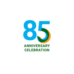 85 Years Anniversary Celebration Vector Template Design Illustration