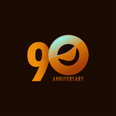 90 Years Anniversary Celebration Vector Template Design Illustration