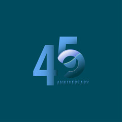 45 Years Anniversary Celebration Vector Template Design Illustration