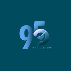 95 Years Anniversary Celebration Vector Template Design Illustration