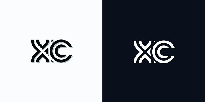 Modern Abstract Initial letter XC logo. This icon incorporates two abstract typefaces in a creative way. It will be suitable for which company or brand name starts those initial.