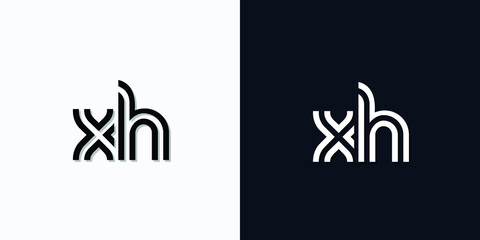 Modern Abstract Initial letter XH logo. This icon incorporates two abstract typefaces in a creative way. It will be suitable for which company or brand name starts those initial.