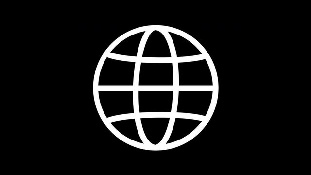 Wire Globe Animation for Digital World Illustration - Seamless Loop
