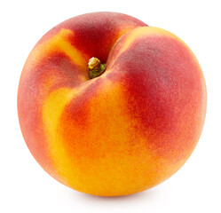 Whole peach on white background