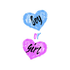 Boy or girl? Gender reveal party card, banner vector element design